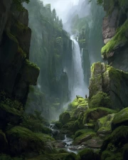 Emerald Falls: The Majesty of Nature in Landscape