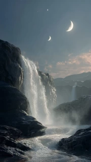 Moon Falls: Nature's Magic in the World of Dreams