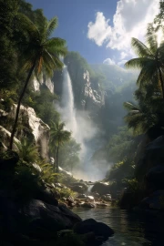 Tropical Waterfall: The Tranquility of Nature