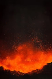 Fire Volcano: Dynamics of Natural Landscapes