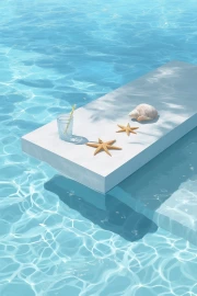 Summer Symphony: Starfish and Shell by the Pool
