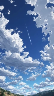 Floating Clouds: Clear Skies in Nature Landscapes