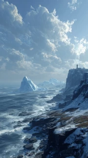 Ice Peaks: Natural Splendor and Ice Blocks