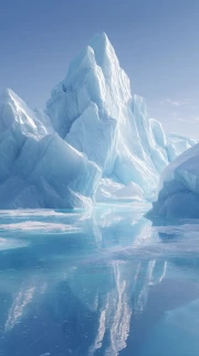 Icy Majesty: Icebergs and Glaciers in Natural Landscapes