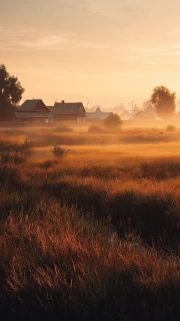 Morning Light of Countryside Fields: The Tranquility of Nature