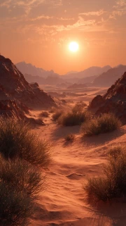 Golden Dunes: Sunset Magic in the Desert