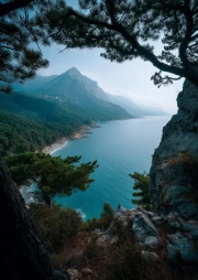 Harmony of the Mountain Coast: The Grandeur of Nature and the Serenity of the Slopes