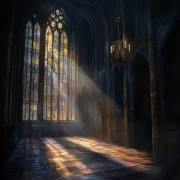 Light of the Stained Glass of the Gothic Cathedral