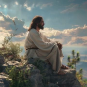 Jesus in Contemplation: Spiritual Harmony on the Mountainside