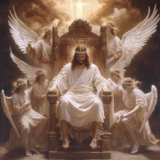 Jesus Surrounded by Angels: Majesty and Peace
