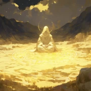 Monk in Meditation: Immersion in Light and Tranquility