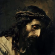 Jesus in the Crown of Thorns: Deep Spiritual Atmosphere