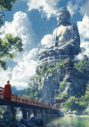 Majestic Buddha Among the Clouds: Gate of Peace