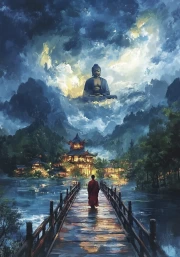 Buddha Statue in the Secret Temple: Serenity and Spiritual Awakening