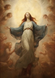 Divine Harmony of the Virgin Mary in the Style of Leonardo da Vinci