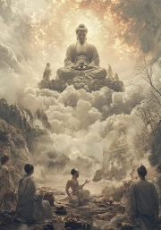 The Majesty of Buddha in Japanese Clouds