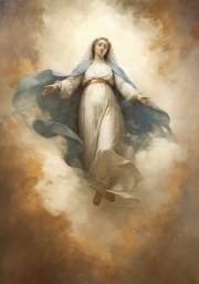 Sublime Virgin Mary in the Clouds: Leonardo da Vinci's Inspiration