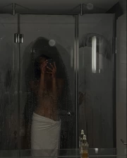 Misty Seduction: Shadow Play in the Bathroom