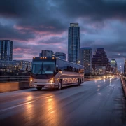 Night Flight: Bus in the City Lights