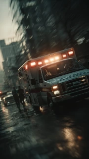Ford Ambulance on a Rainy Run: Rescue Dynamics