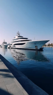 Elegant Yacht on Calm Waters: Luxury and Travel