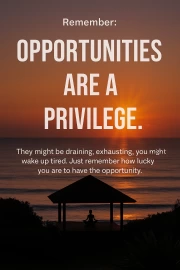 The Privilege of Opportunity: A Motivational Quote on Gratitude and Perspective