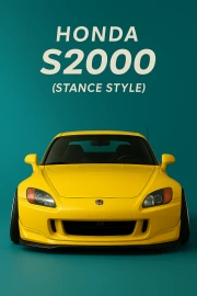 Yellow Honda S2000 AP1 Stance Style: Dynamics and Elegance