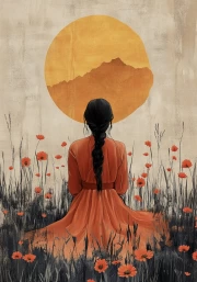 Sunset Harmony: Japanese Minimalism and Tranquility