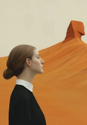 Surreal Figure in the Sand Dunes: A Journey into the World of Dreams