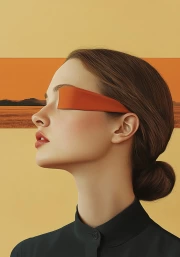 Enigmatic Figure in Abstract Landscape: Surrealism and Minimalism