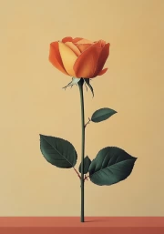 Refined Rose: Minimalistic Charm of Flowers