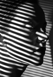 Mysterious Lines: Dance of Light and Shadow on the Face