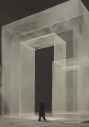 Infinite Arches: Isometric Black and White Surrealism