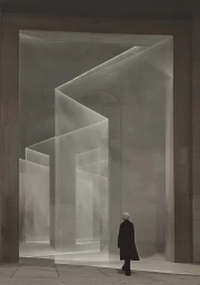 Isometric Surrealism: Black and White Labyrinth