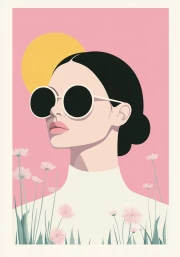 Confident Figure on a Bright Background: Minimalism Aesthetics