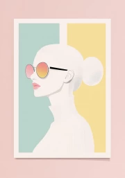 Profile in Glasses: Minimalism Aesthetics in Pastel Colors