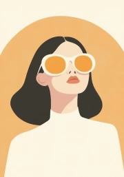 Elegant Figure in Glasses: Modern Minimalism