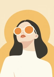 Sleek Figure in Glasses: Minimalism Aesthetics