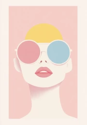 Contemporary Abstraction: Figure in Glasses - Aesthetic Minimalism