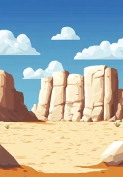 Serene Desert with White Rocks: Minimalism