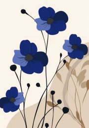 Delicate Blue Flowers: A Subtle Touch of Minimalism
