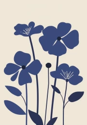 Blue Flowers: Elegant Minimalism for Interior