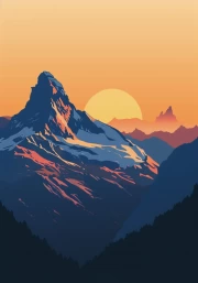 Sunrise in the Mountains: Minimalism and Tranquility