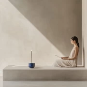 Silhouette of Calm: Minimalist Girl in Mixed Style