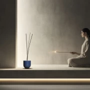 Silence and Harmony: Minimalist Girl in Mixed Style