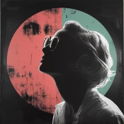 Silhouette in Cosmic Aura: Elegance Surreal Solar