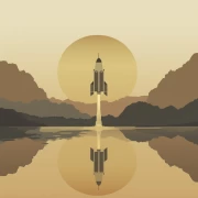 The Majestic Launch of the Ship on the Golden Horizon – Space Astronomy