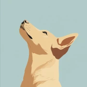 Graceful Shepherd Dog Silhouette: Minimalism and Elegance