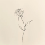 Elegant Rose: One Line Art in Minimalism