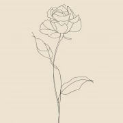 Refined Rose: One Line Art in Minimalism